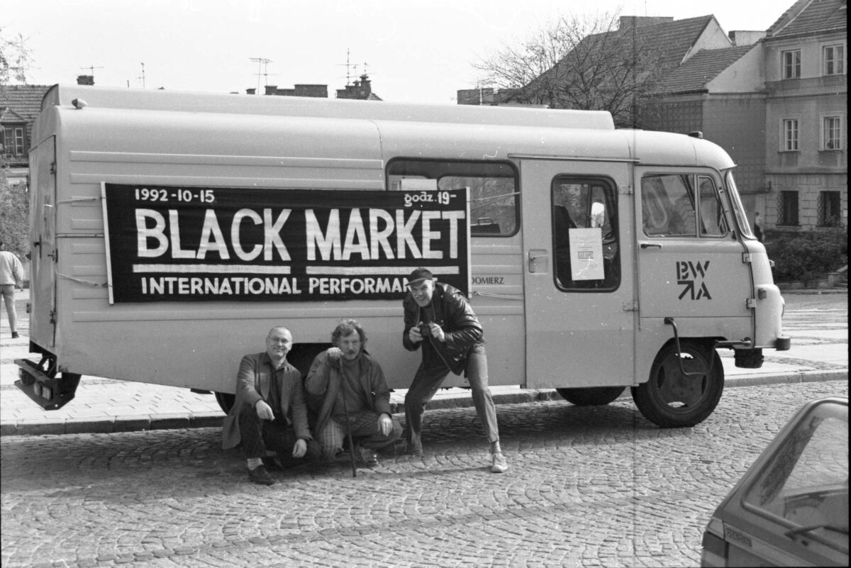 Boris Nieslony Zbigniew Warpechowski Nigel Rolfe Black Market International Poland Tour 1992 Photographer Juergen Fritz