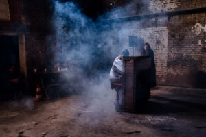 Group action, Beyond the civilized body - 9 -hours performance, curator and Photographer Jürgen Fritz